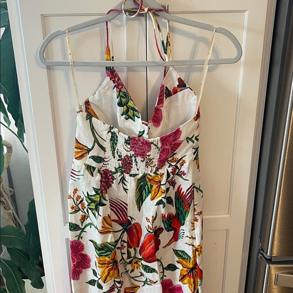 Farm Rio toucans garden halter neck floral jumpsuit size xs NWOT - Picture 6 of 8